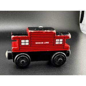 Thomas Wooden Railway 2001-‎ RARE YEAR- VTG Sodor Line Caboose Red Train